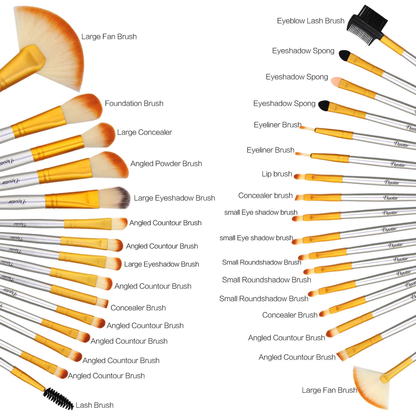 SKINFINITY 32-Piece Makeup Brush Set for Beauty and Cosmetics